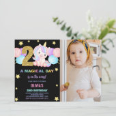 2e anniversaire Unicorn Anniversaire Invitations p (Debout devant)