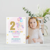 2e anniversaire Unicorn Anniversaire Invitations p (Debout devant)