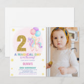 2e anniversaire Unicorn Anniversaire Invitations p (Devant / Derrière)