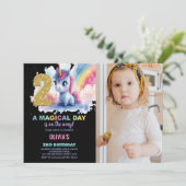 2e anniversaire Unicorn Anniversaire Invitations p (Debout devant)