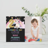 2e anniversaire Unicorn Anniversaire Invitations p (Debout devant)
