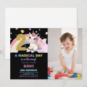 2e anniversaire Unicorn Anniversaire Invitations p (Devant / Derrière)