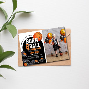 2e Basketbal Verjaardagsuitnodiging Sjabloon Kaart