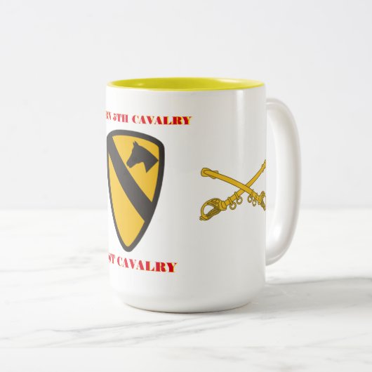 2E BATAILLE 5E CAVALRY 1ER CAVALRY MUG (Devant droit)