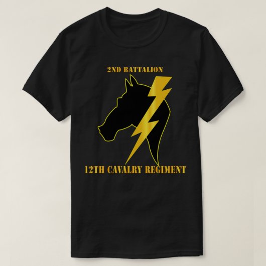 2e Bataljon 12 Cavalerie Regiment T-shirt (Design voorkant)