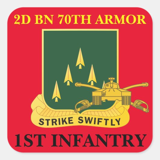 2E BATALJON 70E PANTSERING 1E INFANTERIE STICKERS (Voorkant)