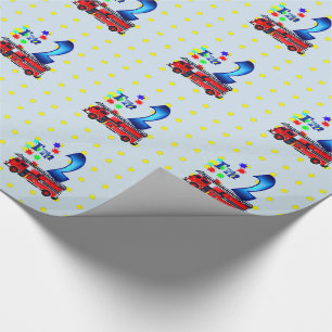 2e brandweerwagen van Birthday Cadeaupapier