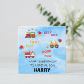 2e carte d'anniversaire pour garçon | Fils Grandso (Debout devant)