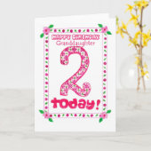 2e carte d'anniversaire pour une petite-fille (Fleur jaune)