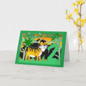 2e carte d'anniversaire - Tigre (Fleur jaune)