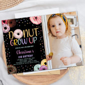 2e Donuts photo noirs Invitations d'anniversaire