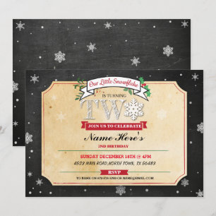 2e fête d'anniversaire 2 Deux Invitation de glace 