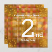 2e fête d'anniversaire - Invitation d'or (Devant / Derrière)