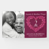 2e foto van Garnet Wedding Jubileum donkerrood Spandoek (Horizontaal)