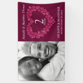 2e foto van Garnet Wedding Jubileum donkerrood Spandoek (Verticaal)