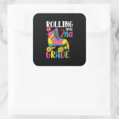 2e graad leraar die naar 2e graad rolt vierkante sticker (Tas)