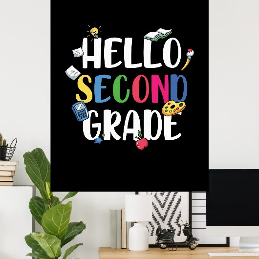 2e graad leraar Hallo tweede graad Poster (Thuiskantoor)