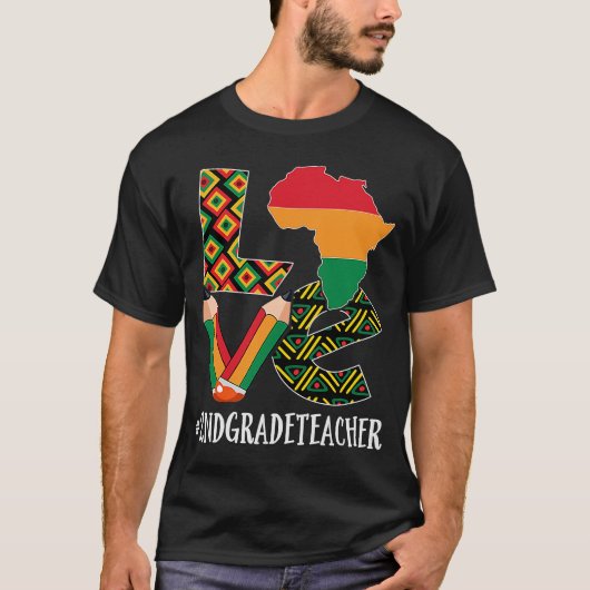 2e graad leraar liefde Afrikaanse zwarte hist T-shirt (Voorkant)