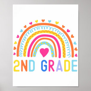 2e graad Rainbow Girl Boys Teacher Hallo Tweede G Poster