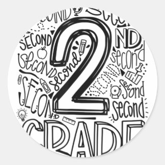 2e graads Typografie Team 2e graads terug naar Sch Ronde Sticker