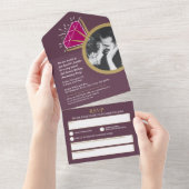 2e granaat huwelijksjubileum feestje eeuwigheidsri all in one uitnodiging (Afscheurbaar)