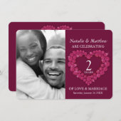 2e granaat Huwelijksjubileum foto rood Kaart (Voorkant / Achterkant)