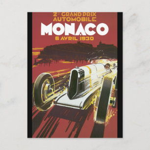 2e grote prijs Monaco Vintage Travel Poster Briefkaart