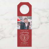 2e huwelijksdag foto rafelrood hart flessenhanger (Voorkant)