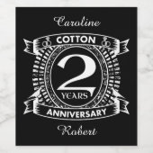 2e huwelijksdag in nood wijn etiket (Enkel label)