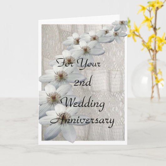 2e huwelijksjubileum kaart sjabloon (Gele Bloem)