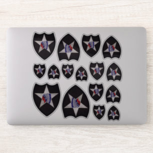 2e INF Infanteriedivisie Indische hoofdcontour Sticker