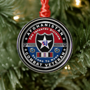 2e infanteriedivisie "Afghanistan Combat Veteran" Metalen Ornament