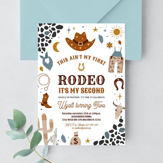 2e Invitation d'anniversaire de cow-boy de rodéo S