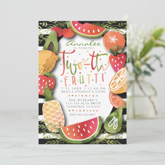 2E INVITATION D'ANNIVERSAIRE | Parti des fruits à  (Debout devant)