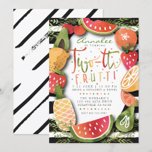 2E INVITATION D'ANNIVERSAIRE Parti des fruits à