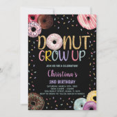2e Invitations d'anniversaire de Donuts noirs (Devant)