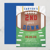 2e jaar naar beneden Football thema 2e verjaardag Kaart (Voorkant / Achterkant)