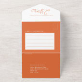 2e Jubileum-bruiloft RSVP mandarijngranaat All In One Uitnodiging (Buitenkant)