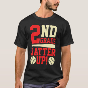 2e klas Batter Up honkbal softbal terug naar schoo T-shirt