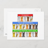 2e klas Bedankt Cartoon Katten Briefkaart (Voorkant / Achterkant)