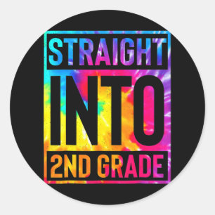 2e klas eerste schooldag terug naar jongens meisje ronde sticker