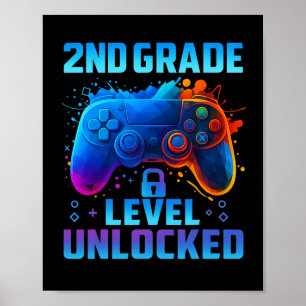 2e klas gamer level up ck naar eerste schooldag Gr Poster
