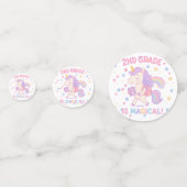 2e klas is Magische Eenhoorn Back School Leraar Confetti (Voorkanten)