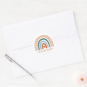 2e klas leraar Boho regenboog terug naar schooller Ronde Sticker (Envelop)