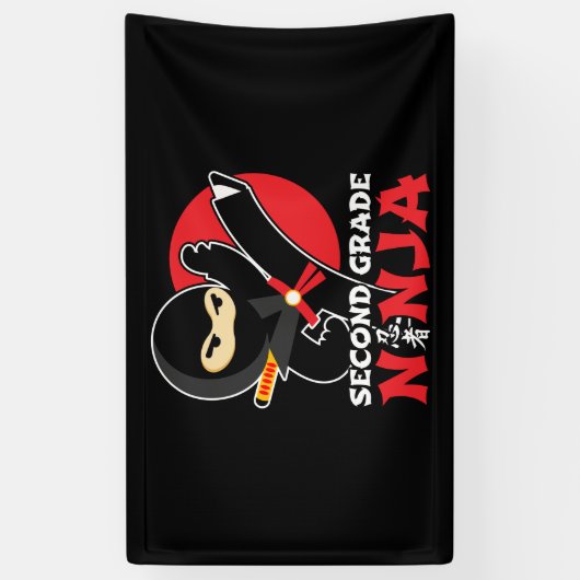 2e klas ninja trap eerste dag terug naar school spandoek (Verticaal)