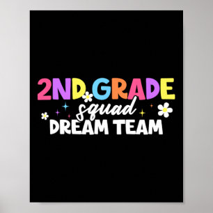 2e klas squad droom team leraar student terug naar poster