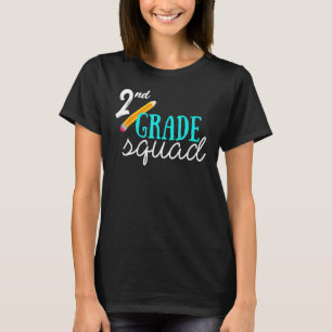 2e klas squad potlood terug naar school leraar stu t-shirt