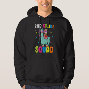 2e klas squad schattig lama rijdende luiaard terug hoodie