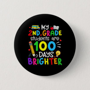 2e klas studenten zijn 100 dagen helderder 100e da ronde button 5,7 cm