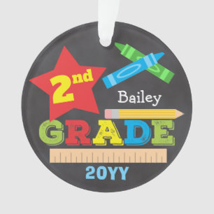 2e klas Tweede klas Aandenken Schoolbord foto Ornament